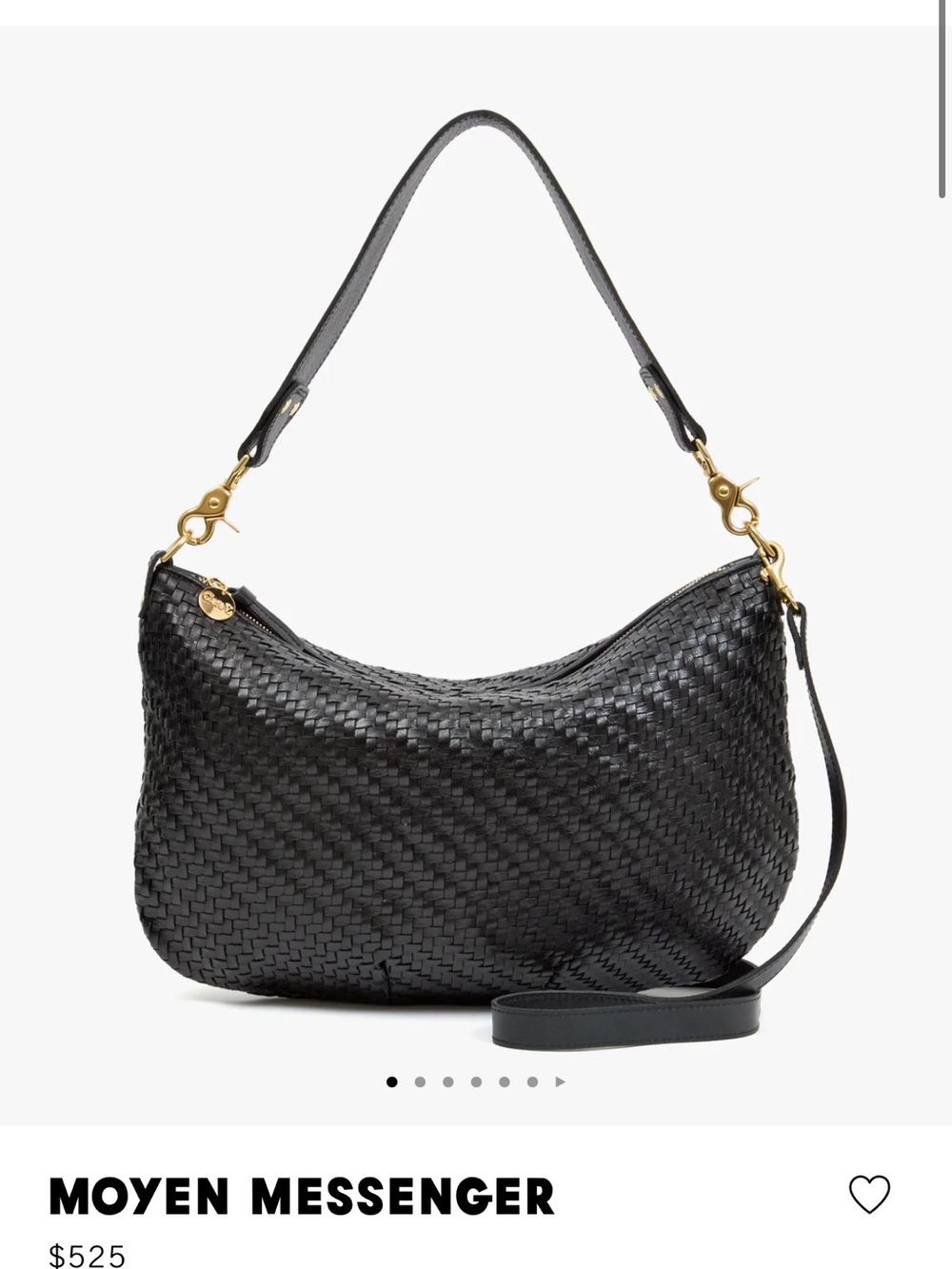 Clare V Moyen Messenger with Gold Hardware